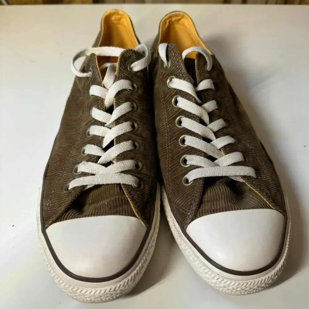 Converse All Star Low Top Brown Corduroy Sneakers Casual Lace Up Shoes - Picture 3 of 15